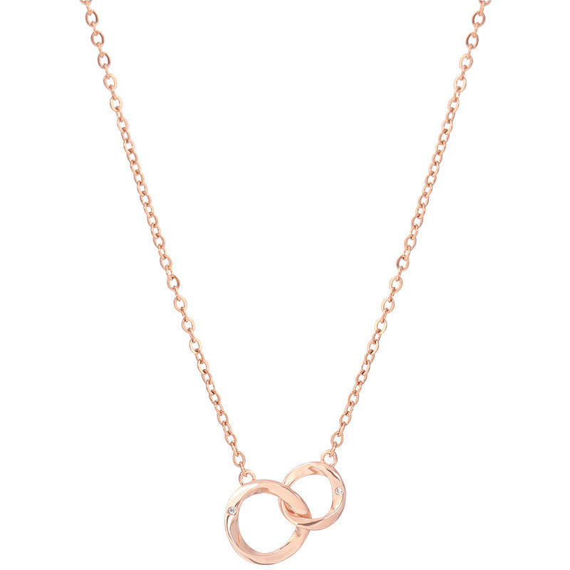 Double Circle Clavicle Chain Necklace