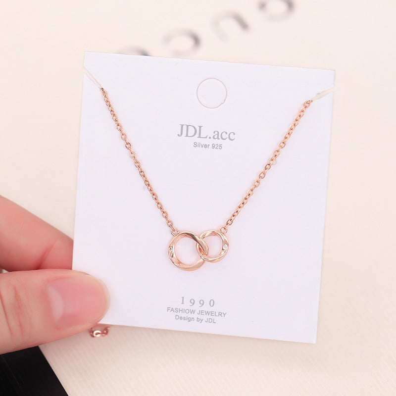 Double Circle Clavicle Chain Necklace