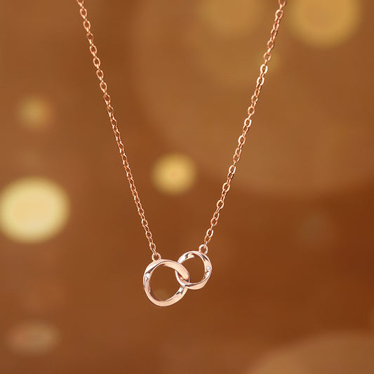 Double Circle Clavicle Chain Necklace