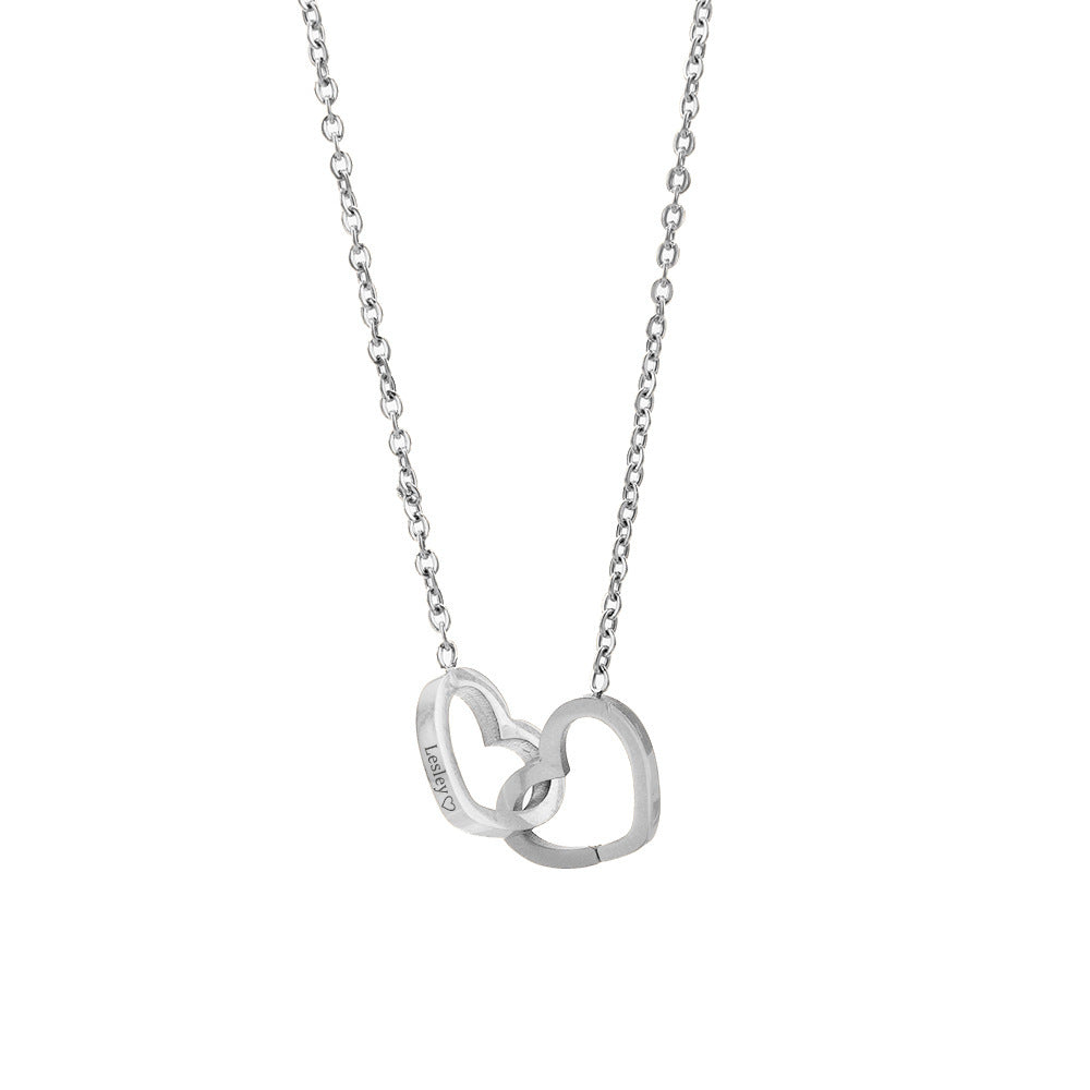 Forever Linked Hearts: Custom Name Necklace